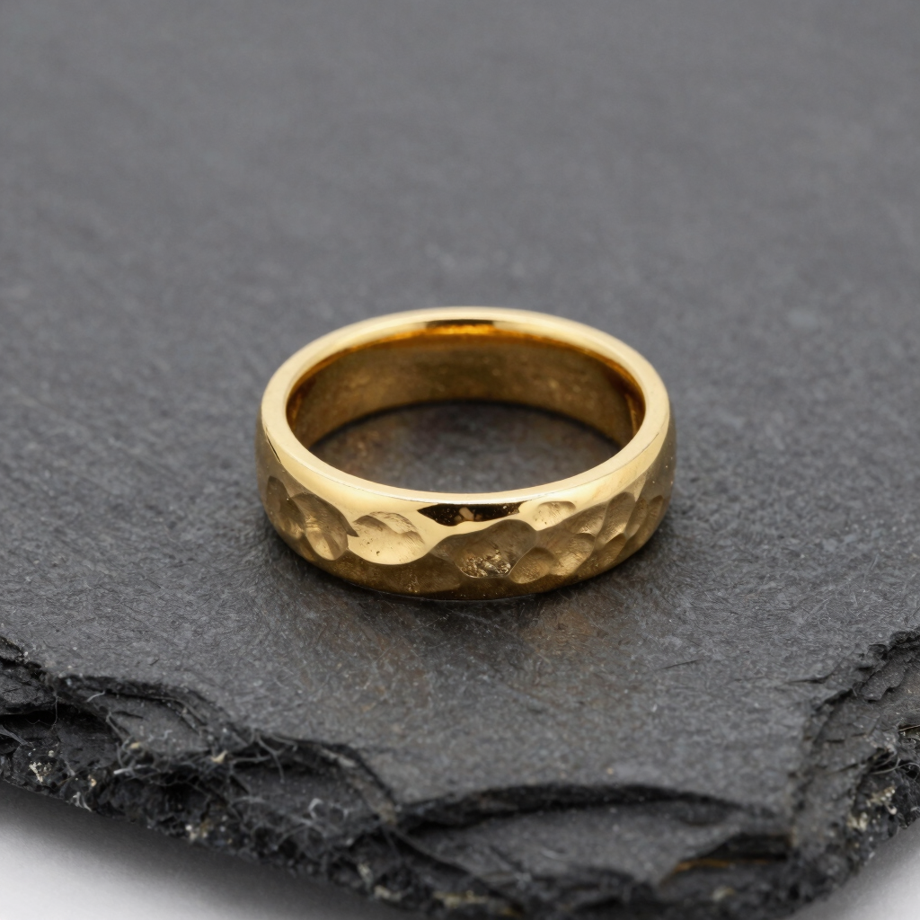 Aliança Martelada em Ouro 18k