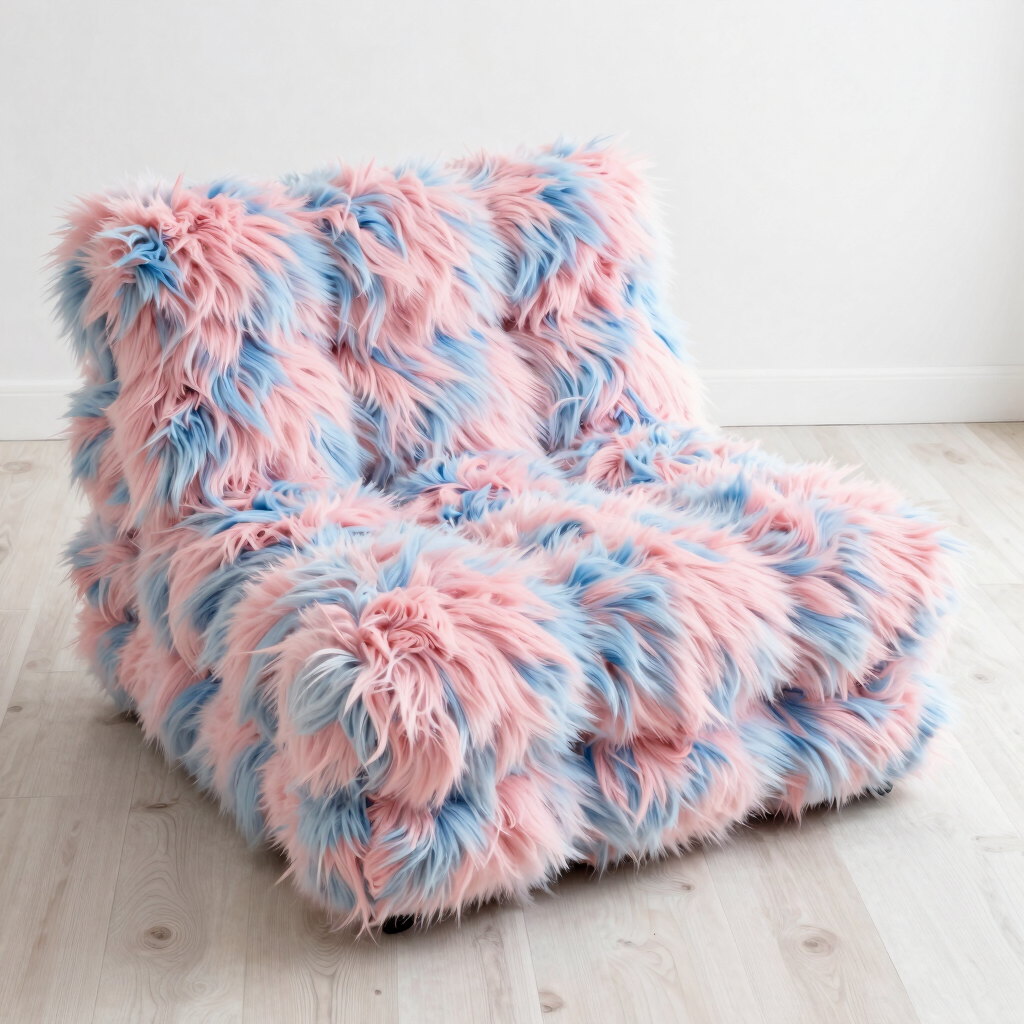 Pastel Swirl Faux Fur Lounger