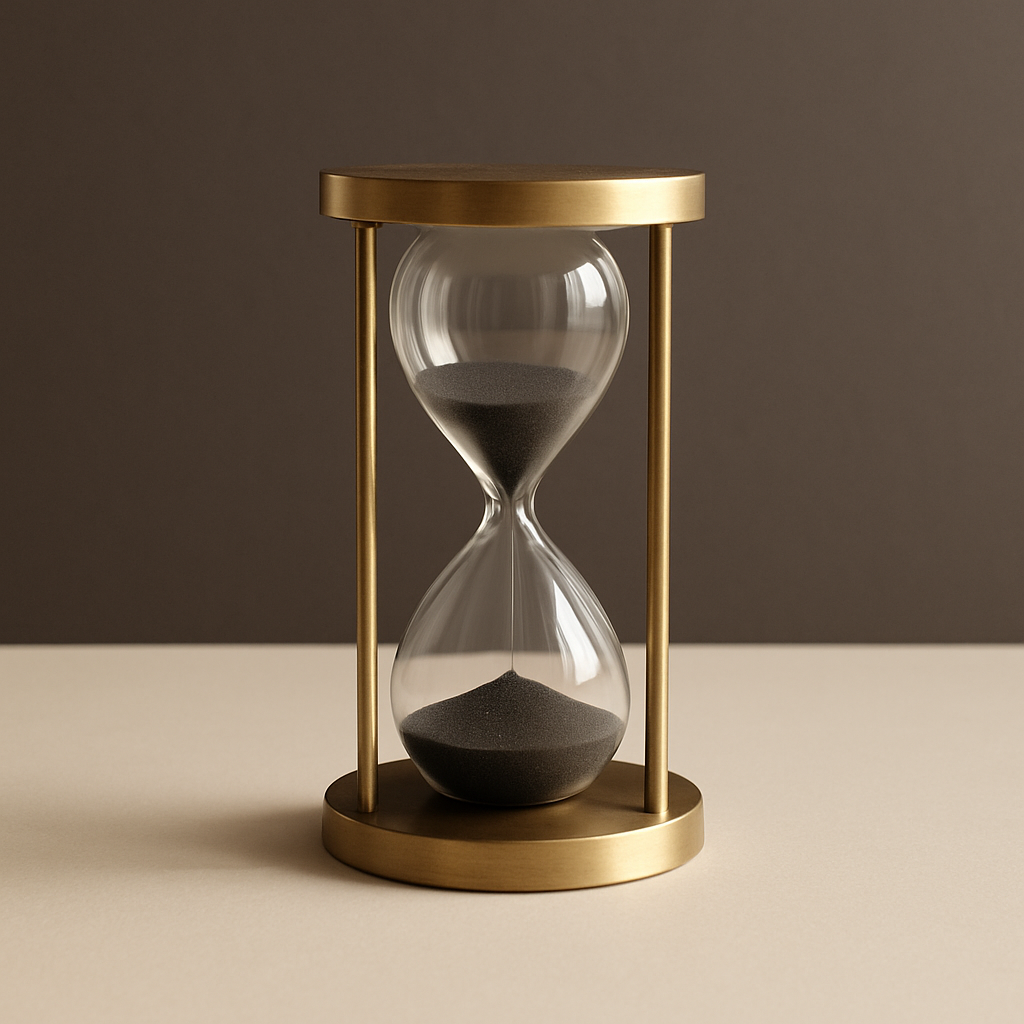 Minimalist Brass Thirty-Minute Hourglass