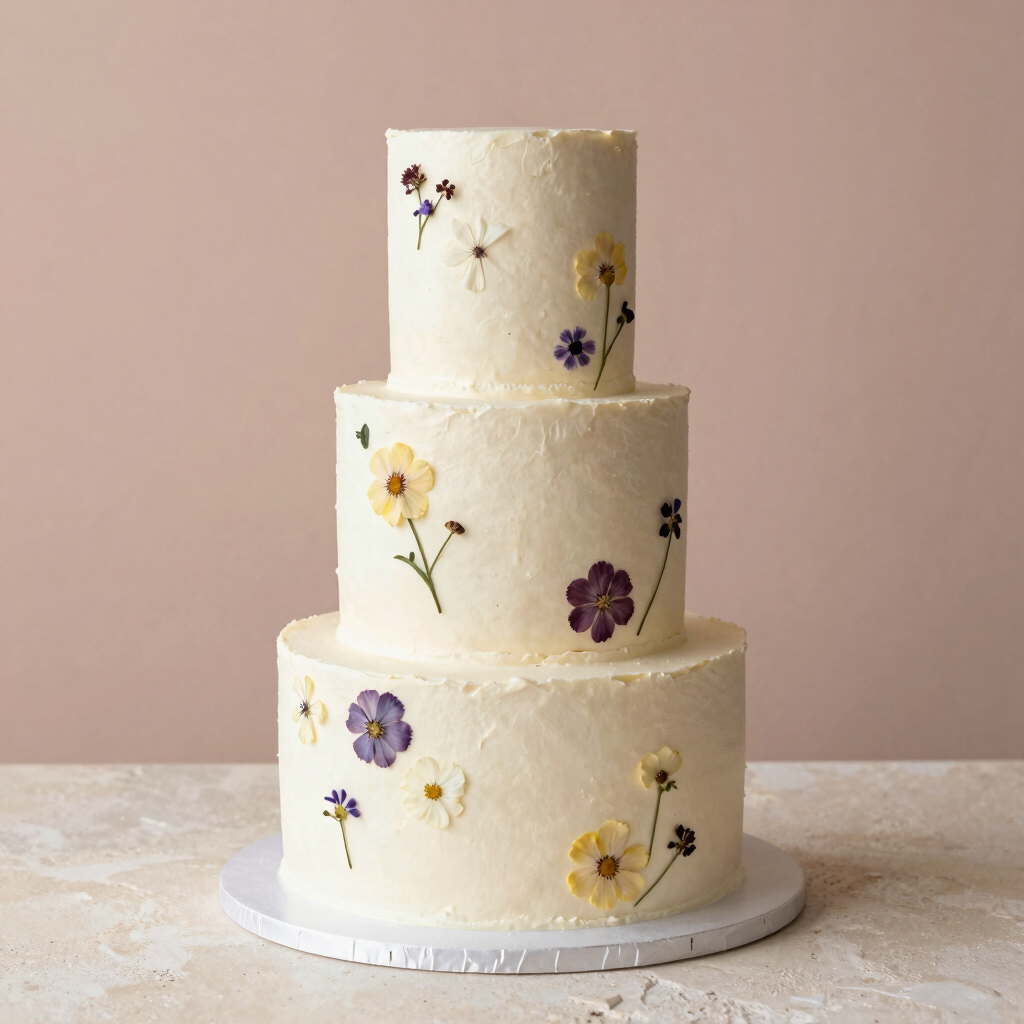 Bolo de Casamento Floral Minimalista