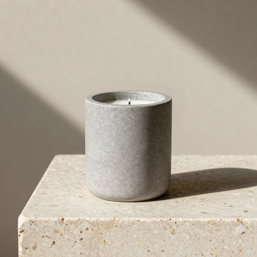 Hinoki Wood Stone Candle