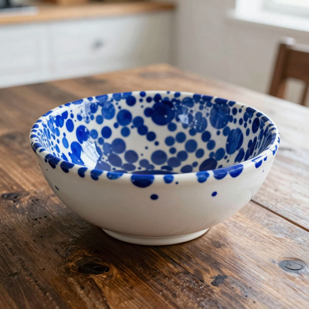 Cobalt Splatter Serving Bowl