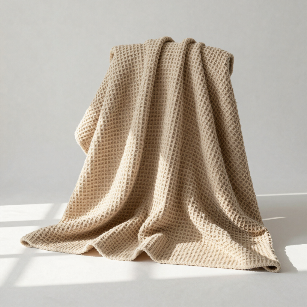 Oatmeal Waffle Knit Sofa Blanket