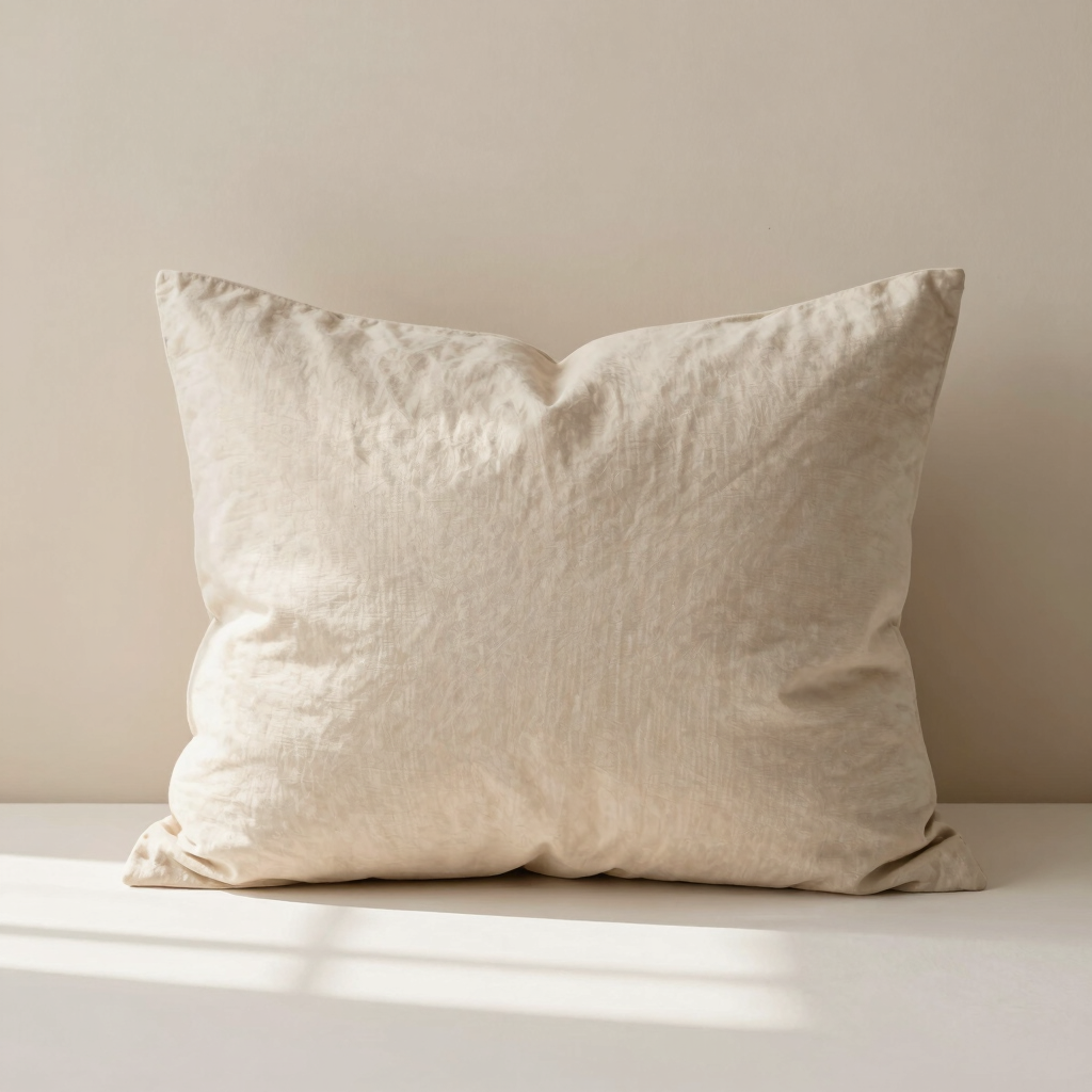 Oatmeal Slub Cotton Pillow Cover
