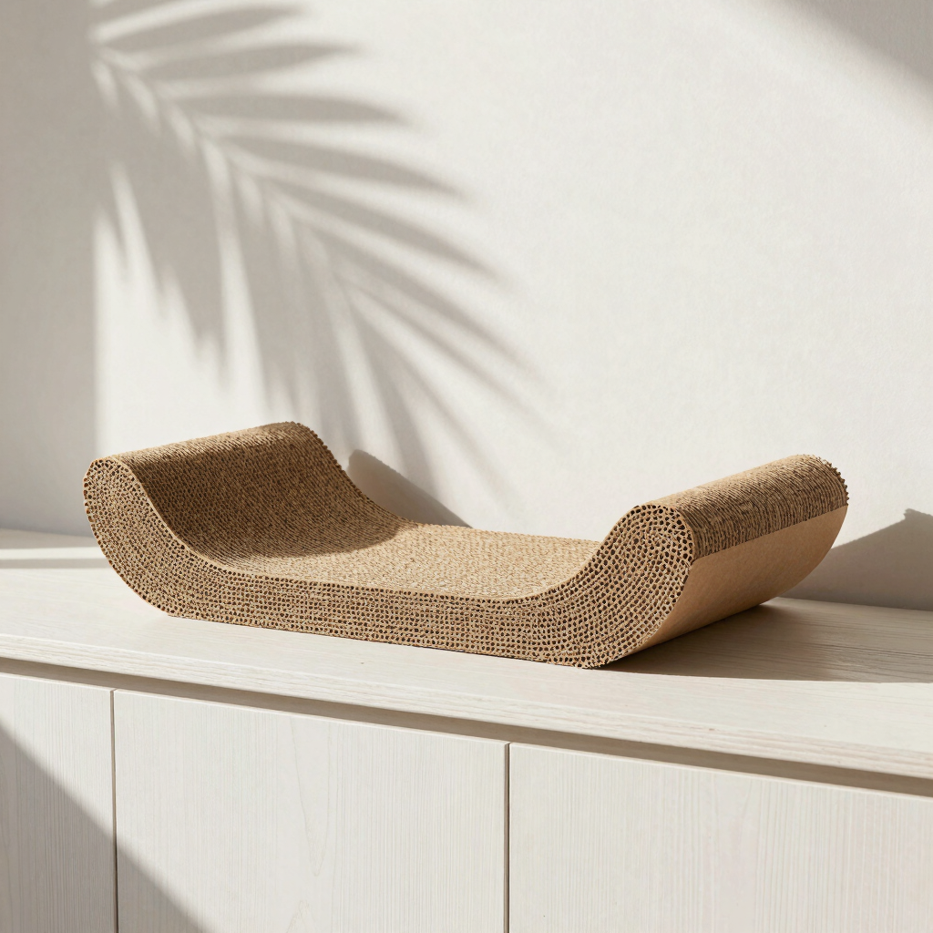 Wave-Serrated Cardboard Scratcher