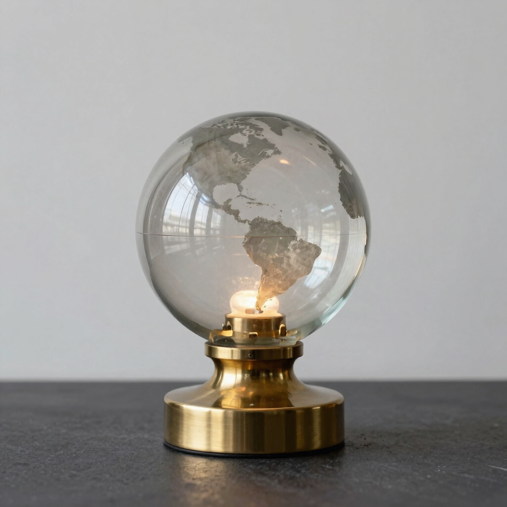 Eclipse Smoked Glass Sphere Lamp