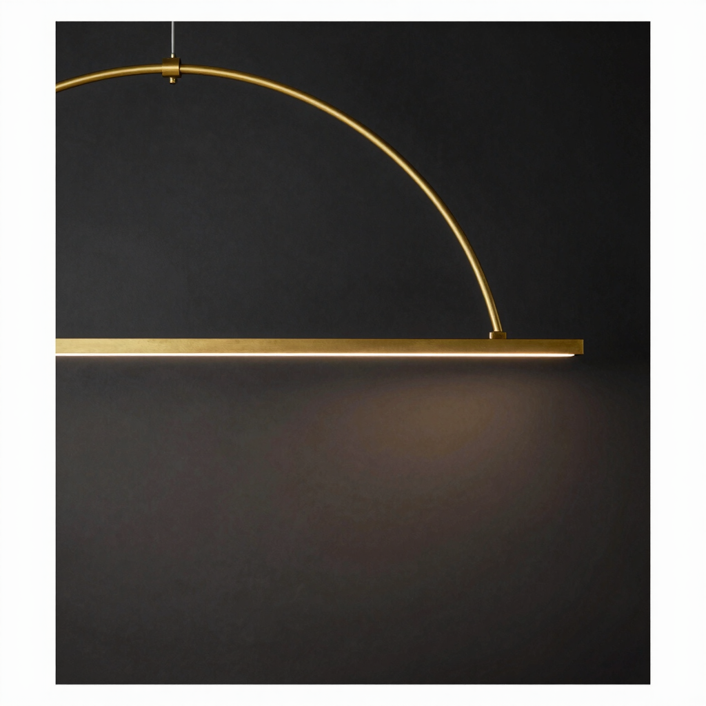 Oblique Brass Arc Pendant Light