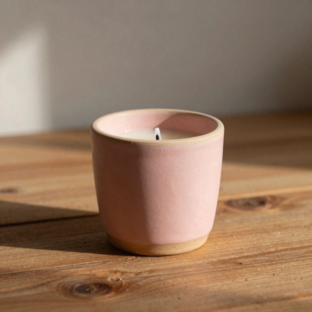 Porta-Velas Aconchego Rosa Argila