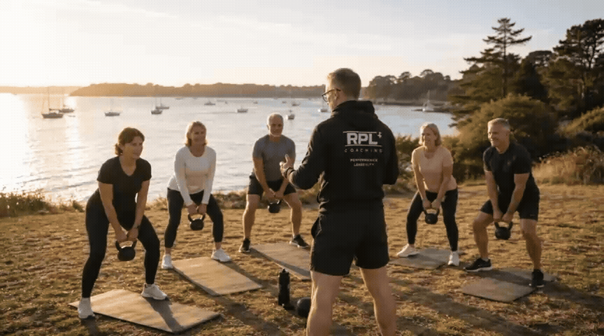 Séance outdoor RPL+ axée force, énergie et longévité dans le Golfe du Morbihan