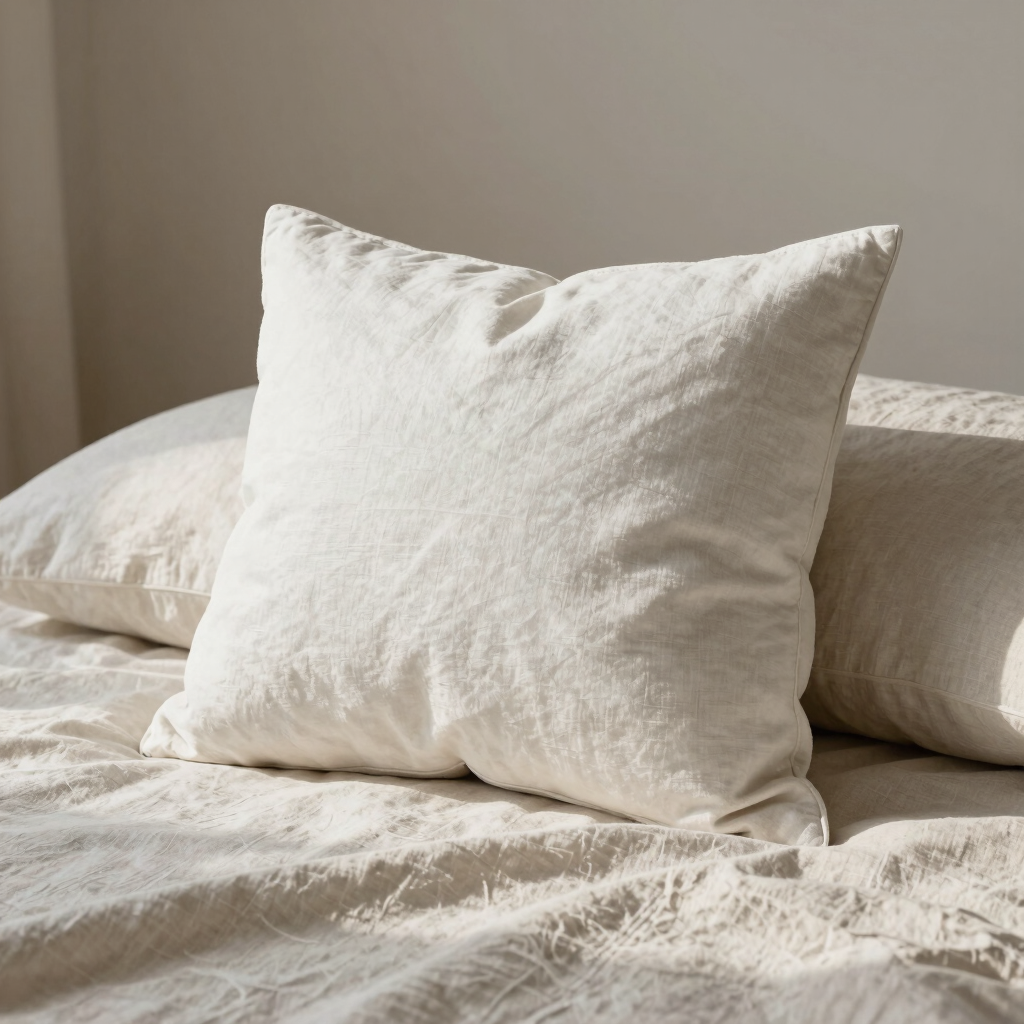 Plaster White Tufted Linen Cushion