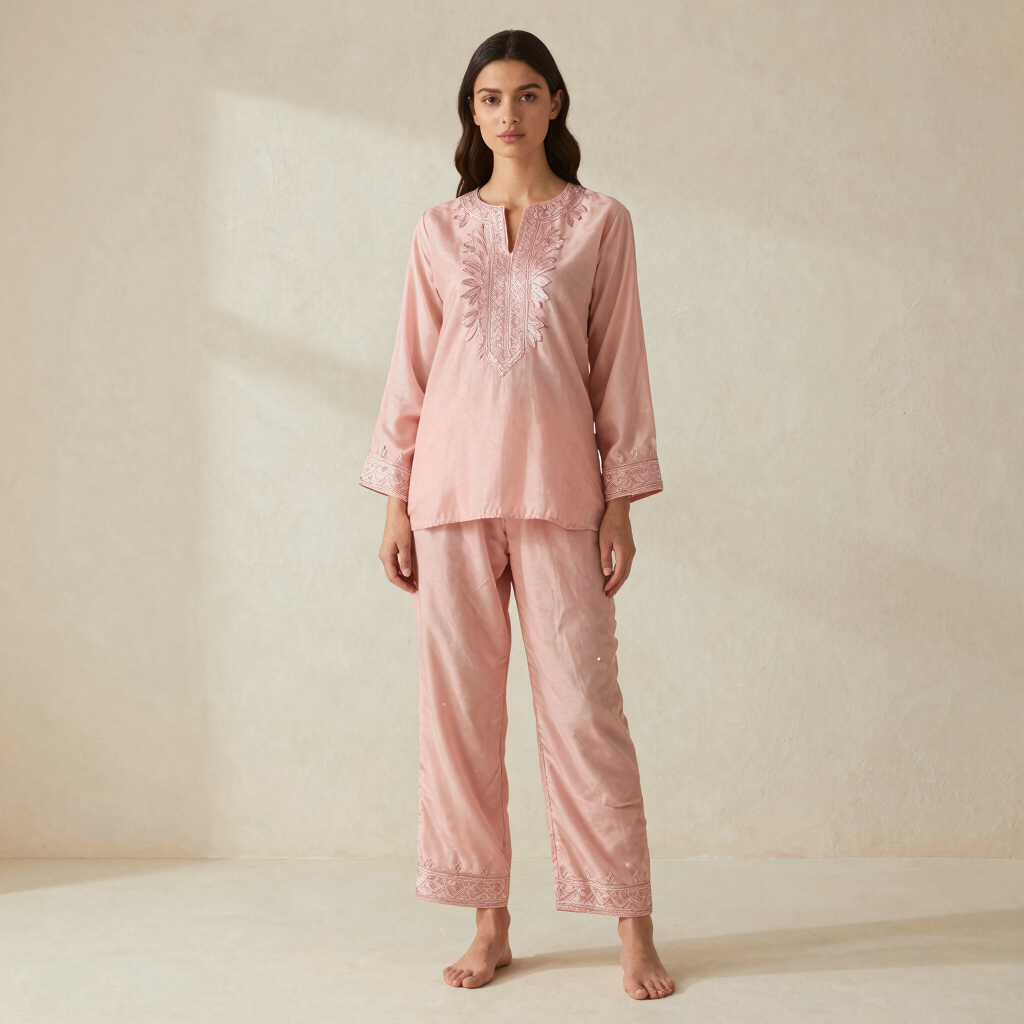 Dilara Blush Pink Organza Suite