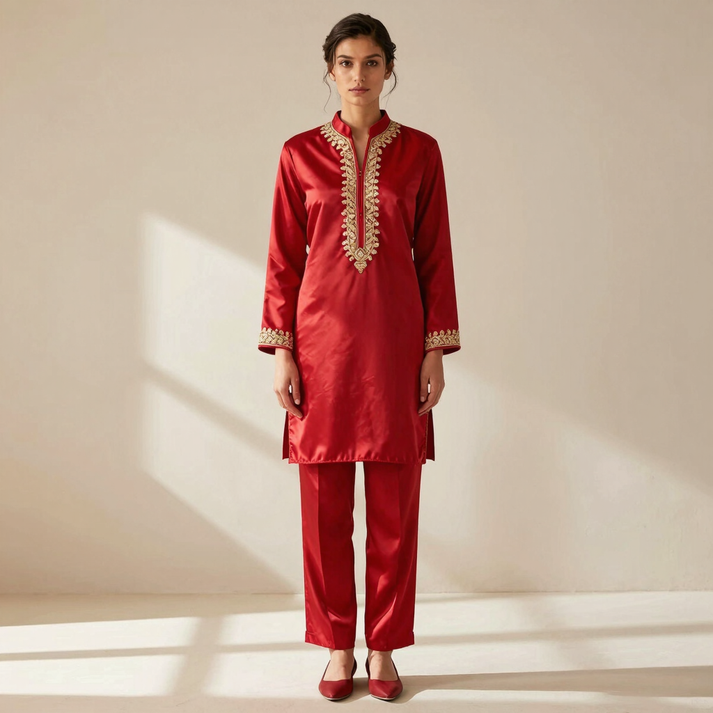 Roshni Crimson Embroidered Suit