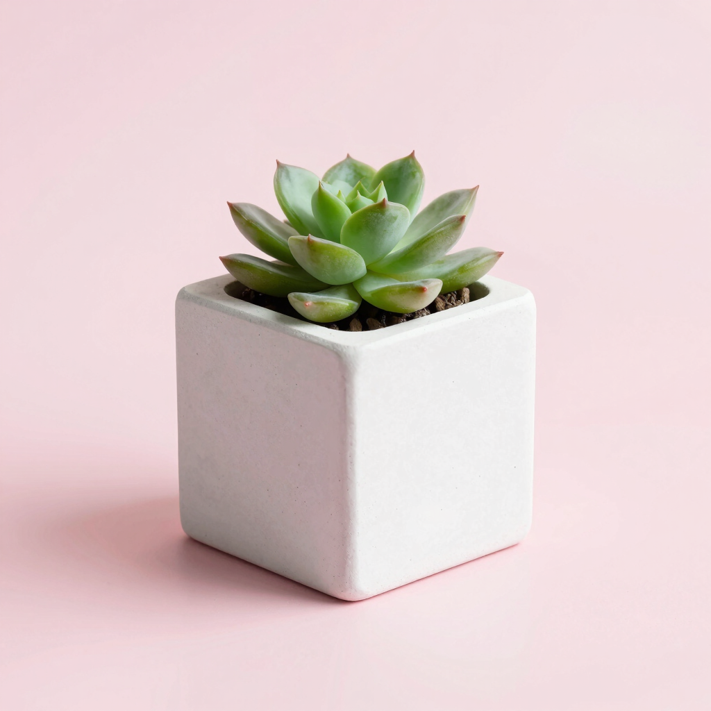 Maceta de Concreto Minimalista Blanca