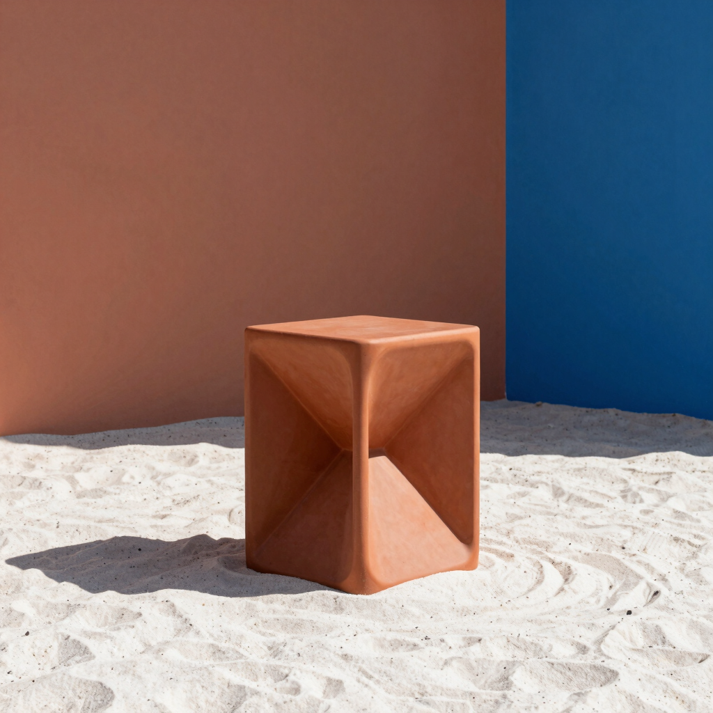 Block Stackable Stool in Terracotta