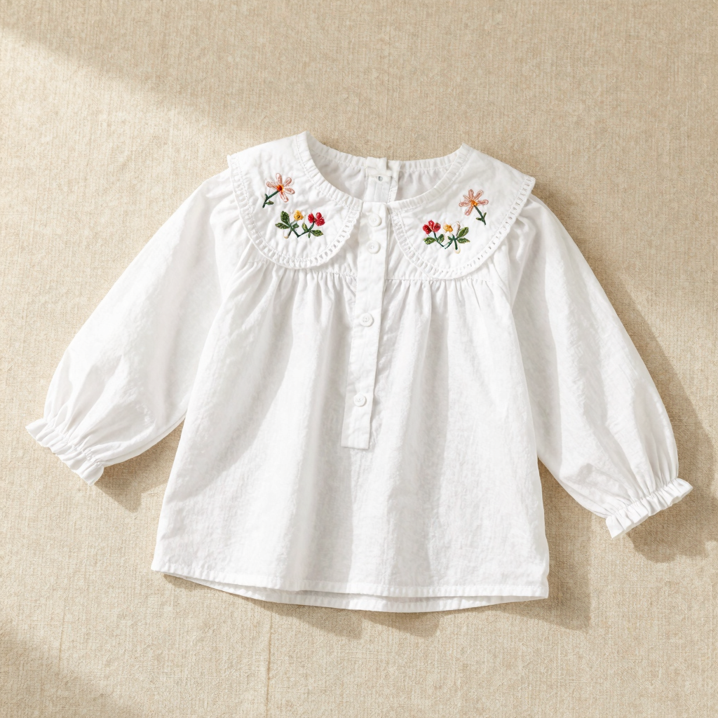 Blusa de Algodão Bordada à Mão