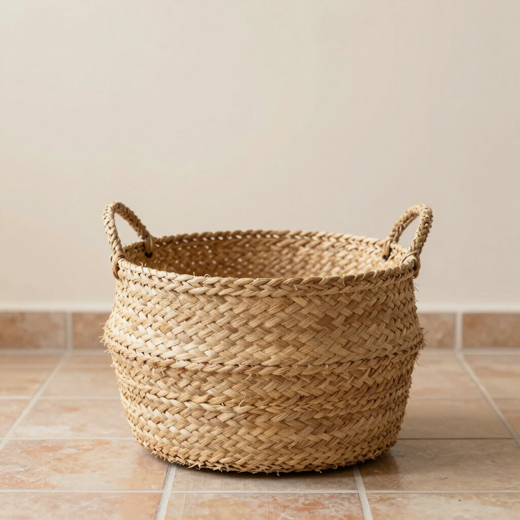 Cesto de Fibra Natural com Alças