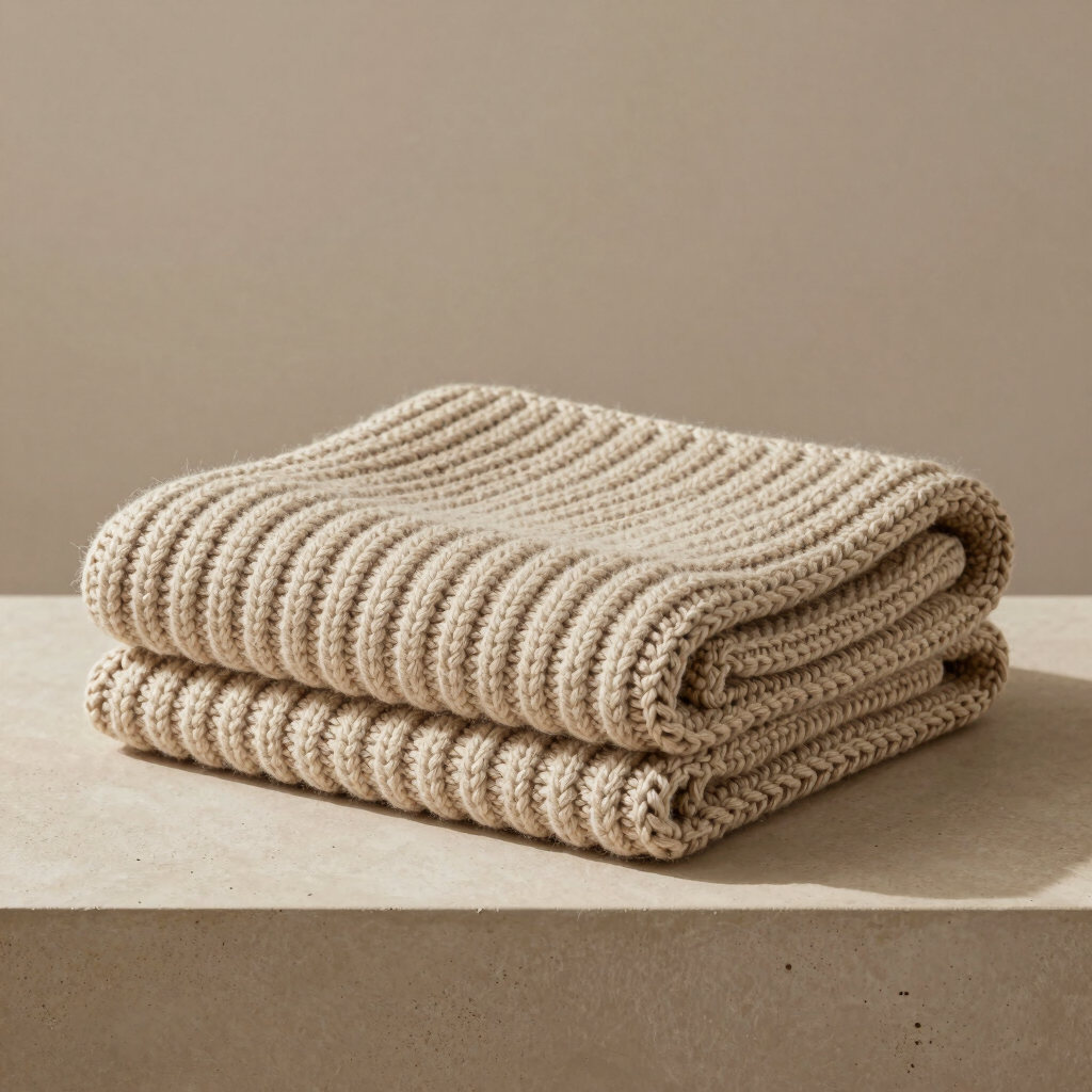 Oatmeal Ribbed Heirloom Throw
