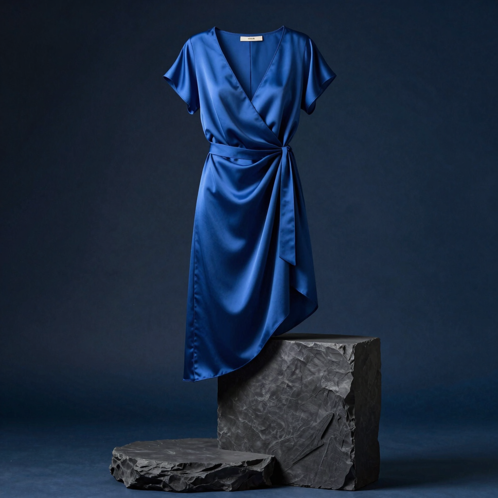 Celestial Silk Wrap Dress