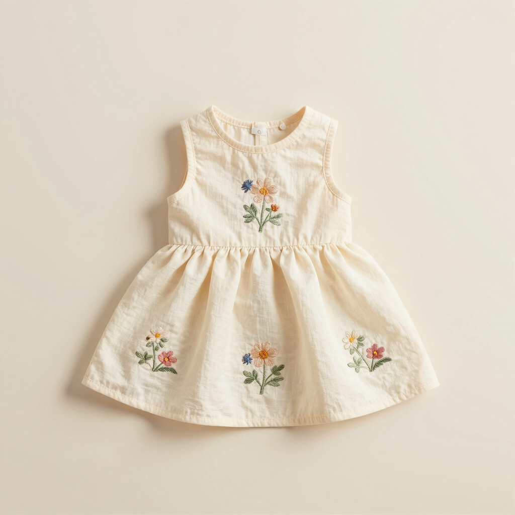 Vestido Primavera con Flores Bordadas