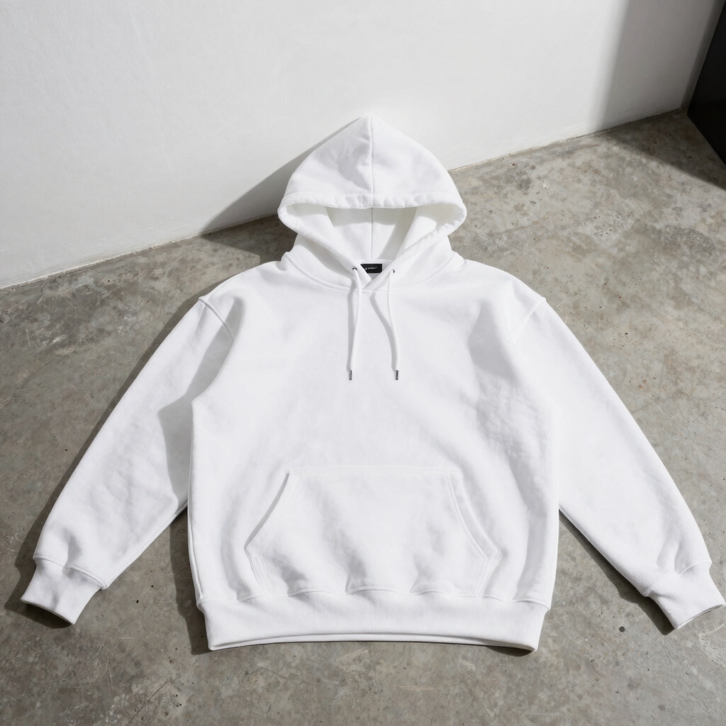 Sudadera con Capucha Raw White