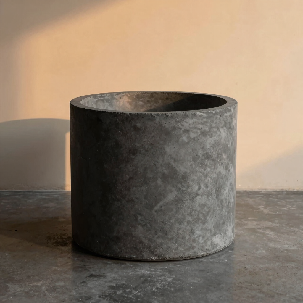 Maceta Industrial Cilíndrica Gris