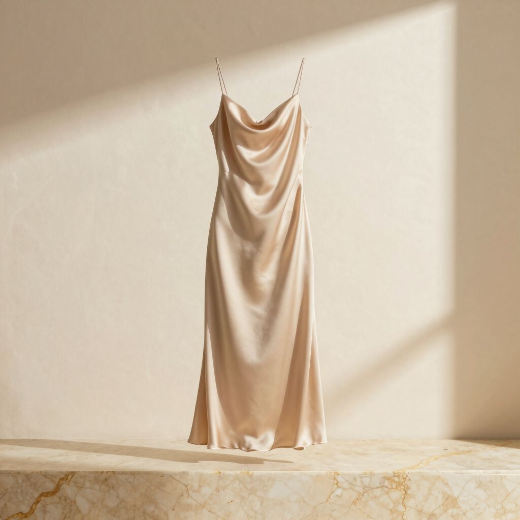 Champagne Satin Slip Dress