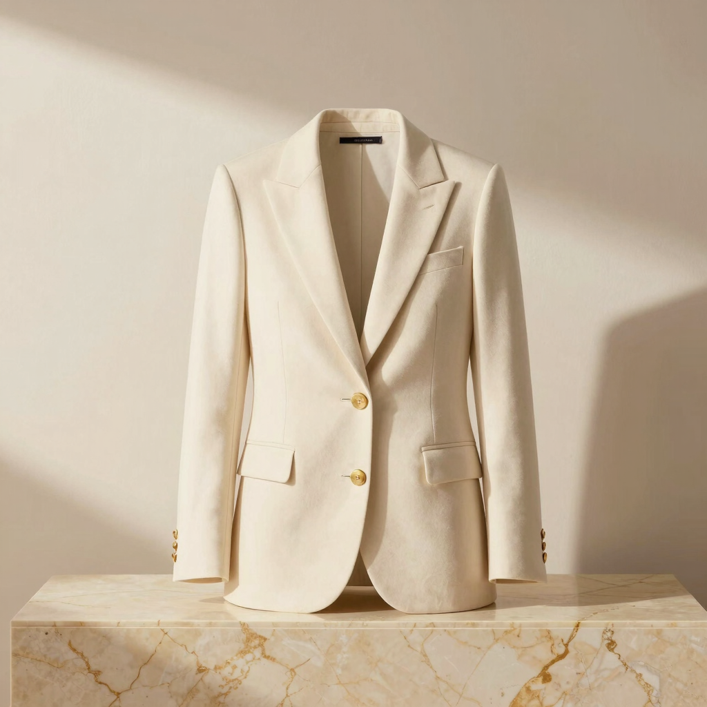 Tailored Cream Wool Blazer