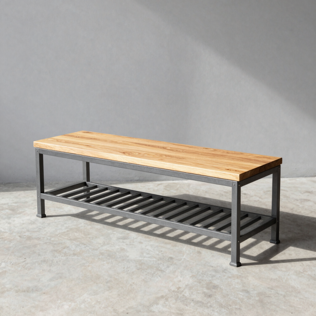 Forge Open Slatted Industrial Bench