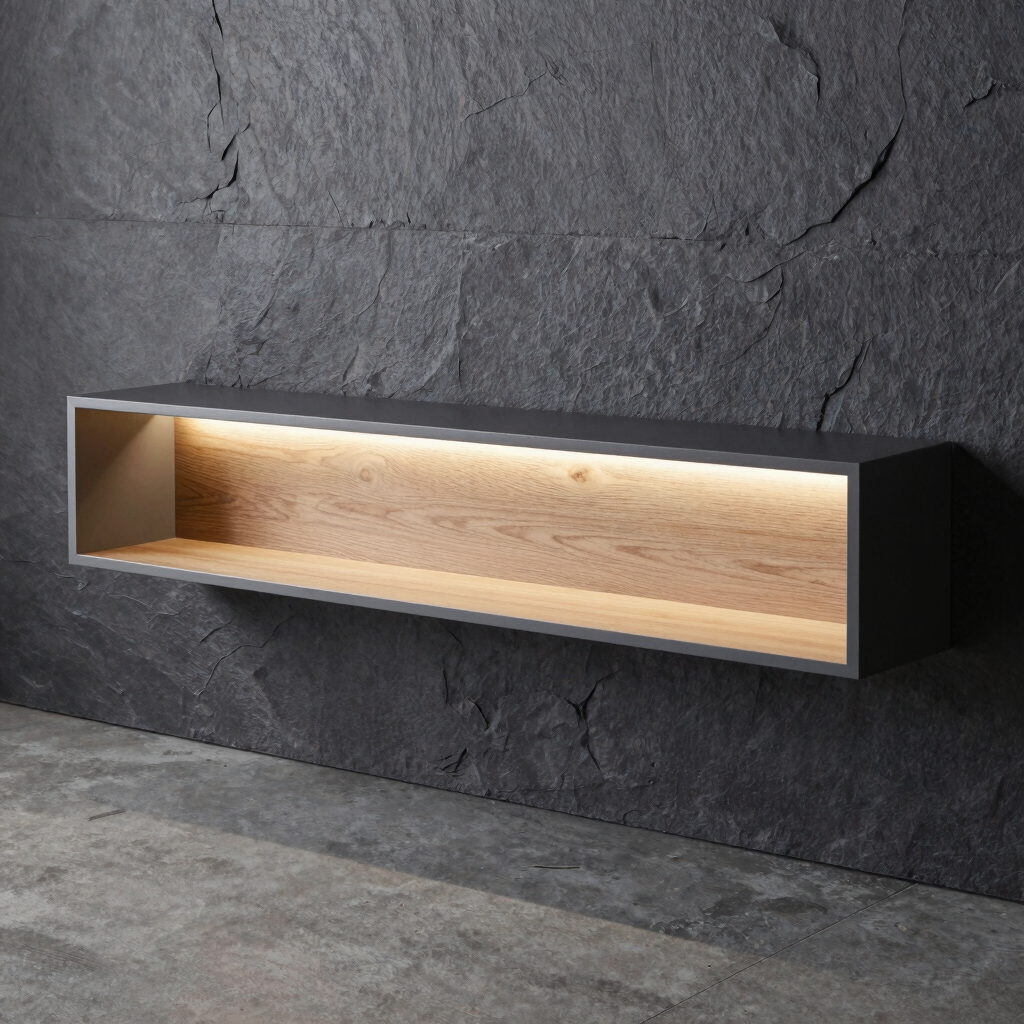 Ledge Steel & Oak Wall Shelf