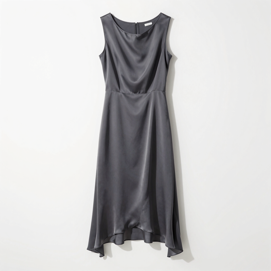 Asymmetric Silk Midi Dress