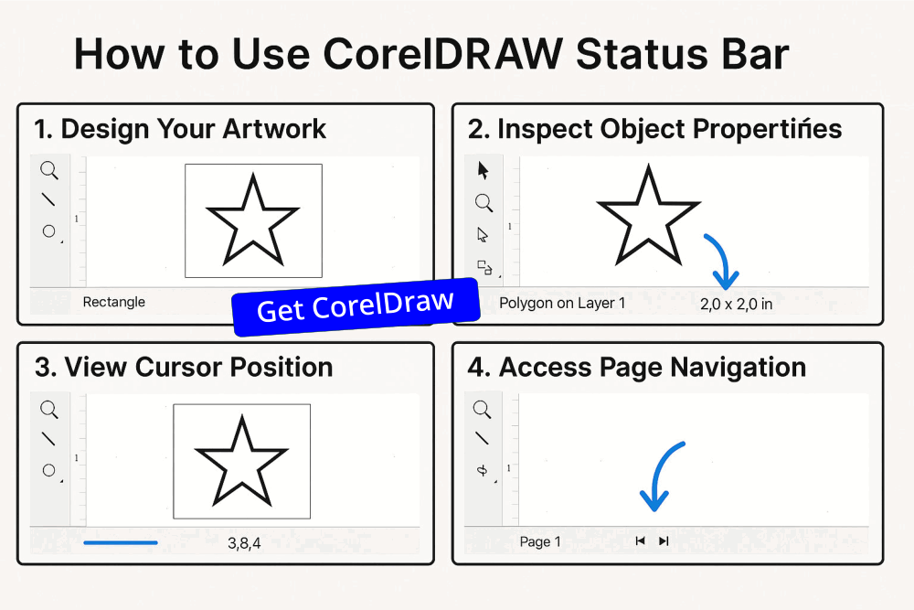 CorelDraw Status Bar