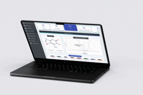 a laptop computer displaying IonizationPro software on screen
