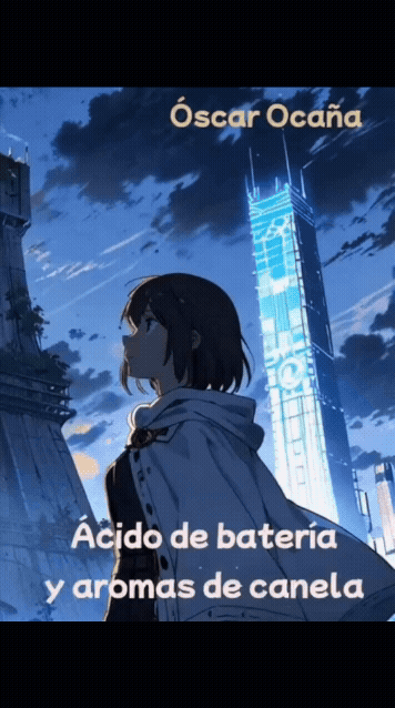 Gif de la portada de "Acido de batería y aromas de canela", de Óscar Ocaña Parrón