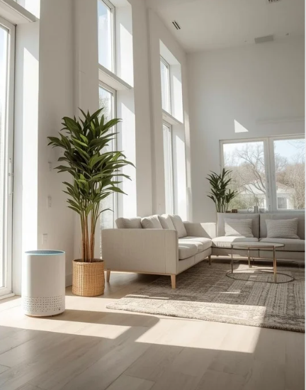 Clean bright living room