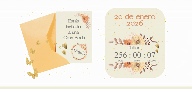 muestra 1 invitación web de boda - celebra.click