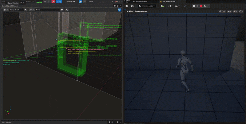 Image showing audio diffraction from emitter to listener