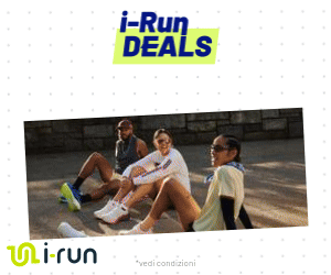 Banner promozionale i-Run Deals dedicato alle offerte su scarpe e abbigliamento sportivo