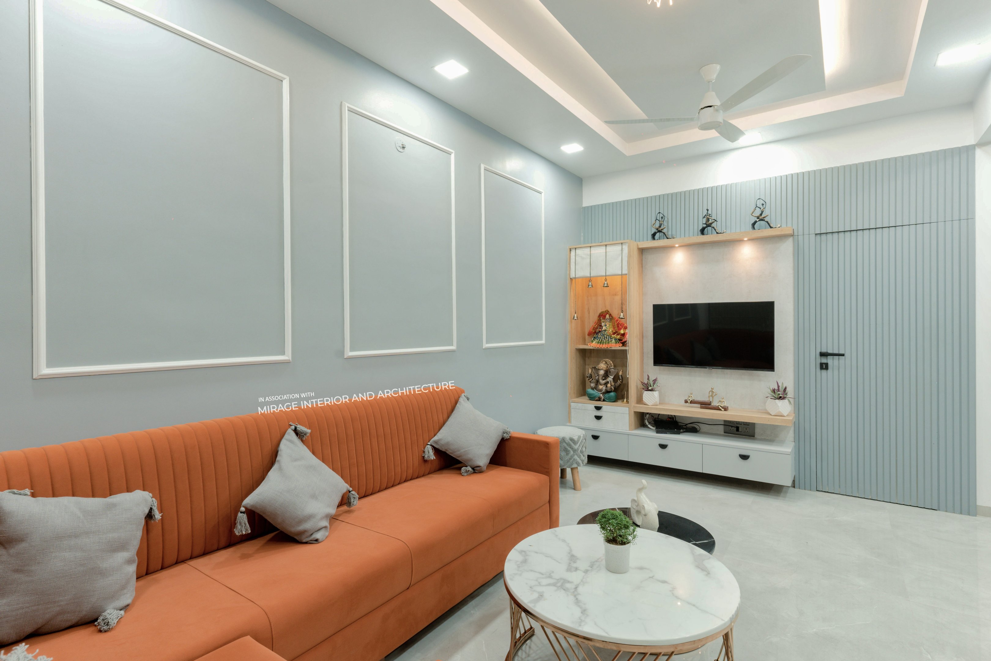 3BHK Bungalow Renovation - Interior Hues at Nagpur - 3bhk Interior Bungalow Living Room Mirage Interior And Architecture Nagpur 3 AwvjGl0jjpTenkMb