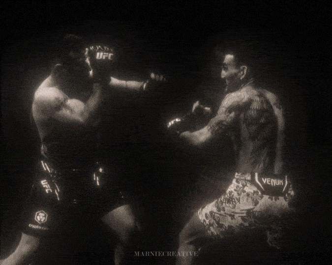 A video edit of max holloway fighting against justin gaethje