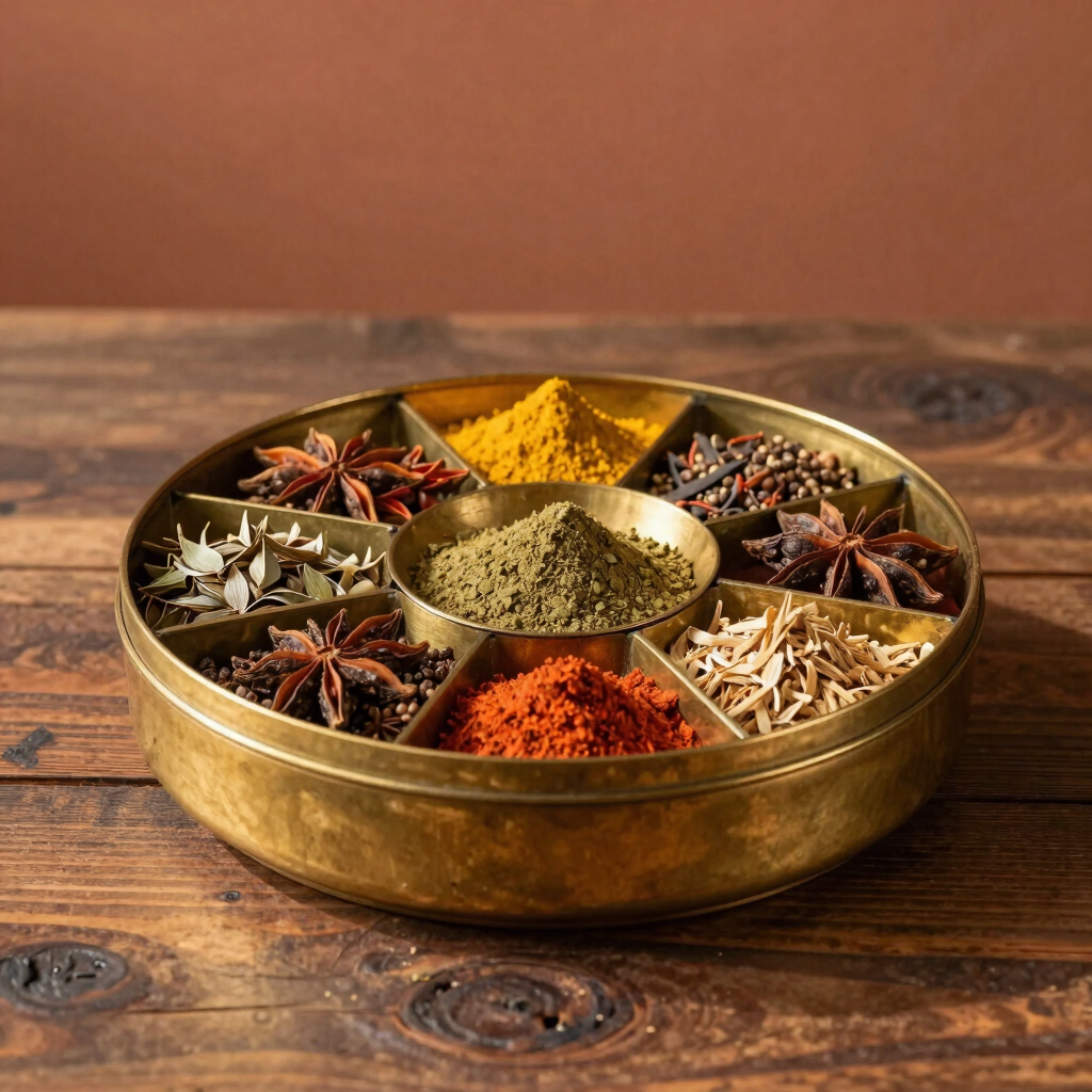 Traditional Brass Masala Box