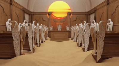 Courtroom in sand
