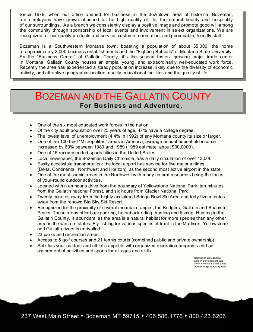 Page 8 - Bozeman and the Gallatin County. 