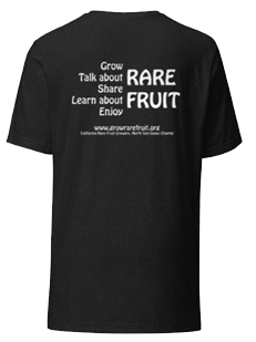 Back of dark t-shirt with white ink