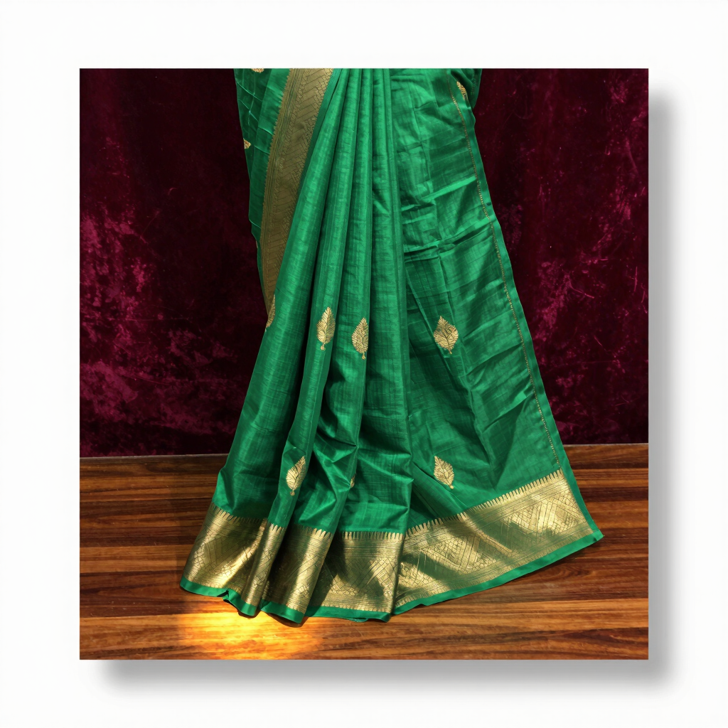 Emerald Chanderi Pure Silk Saree