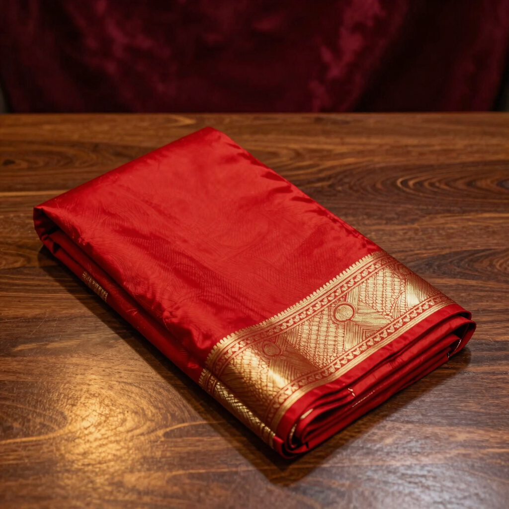 Royal Kanjivaram Crimson Silk Saree