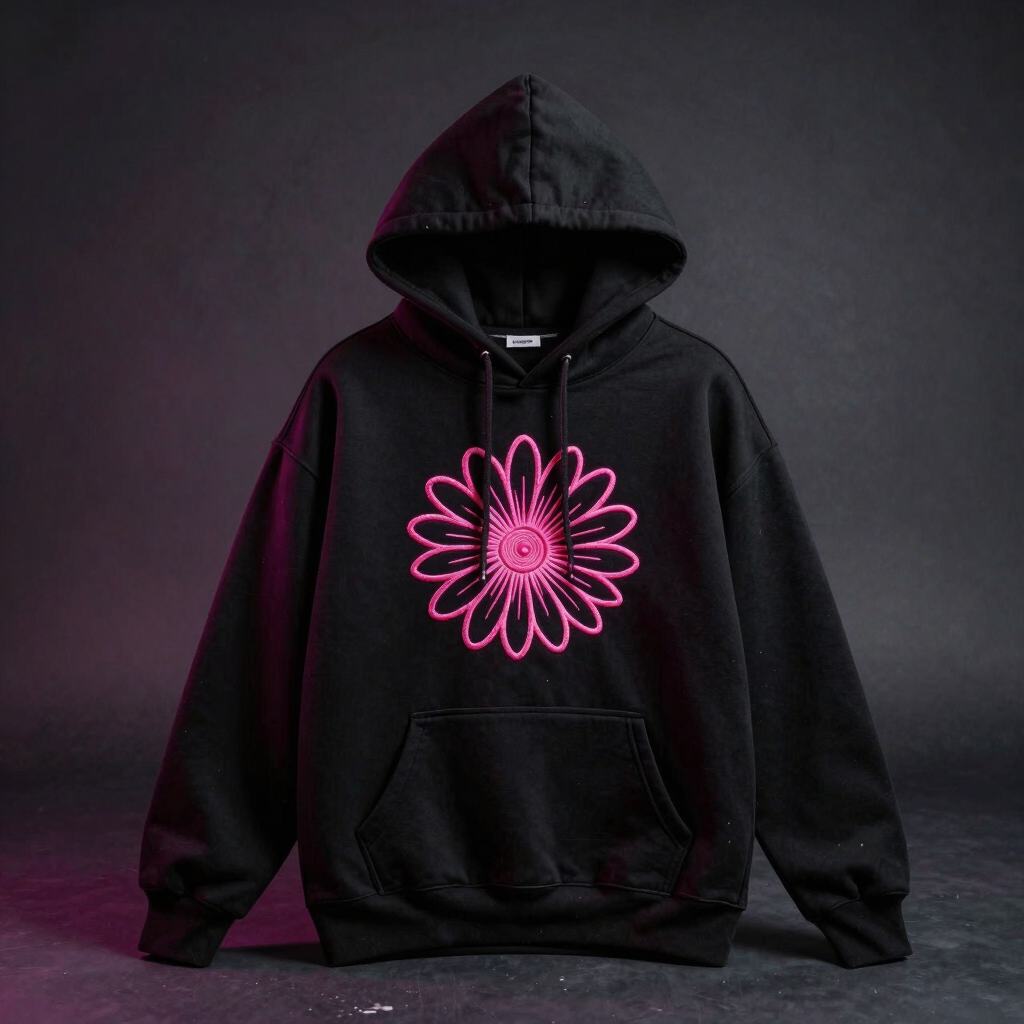 Hoodie Nebula Flower Brodé