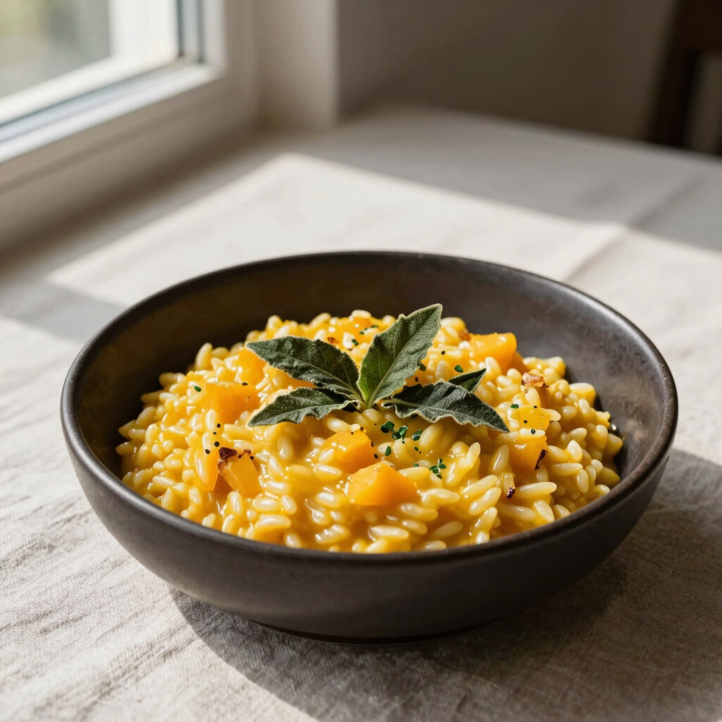 Gray-Green Sage and Squash Risotto