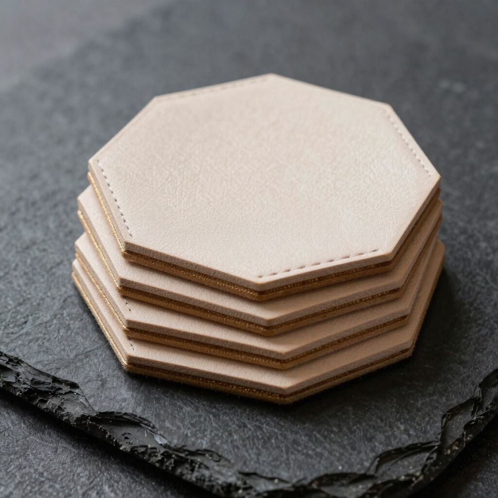 Aura Gold-Trimmed Coaster Set
