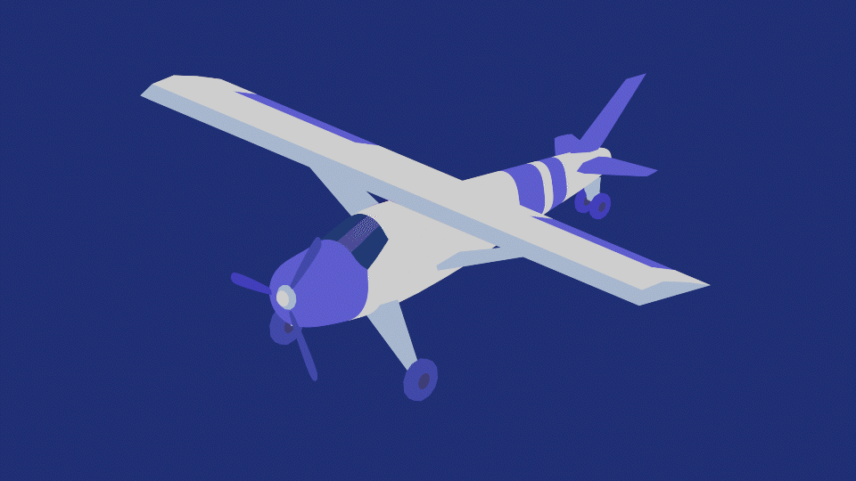 a plane flying through the air with a propeller