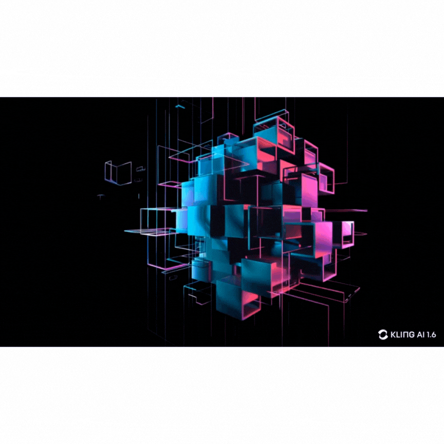 a colorful abstract design of a cube shaped object